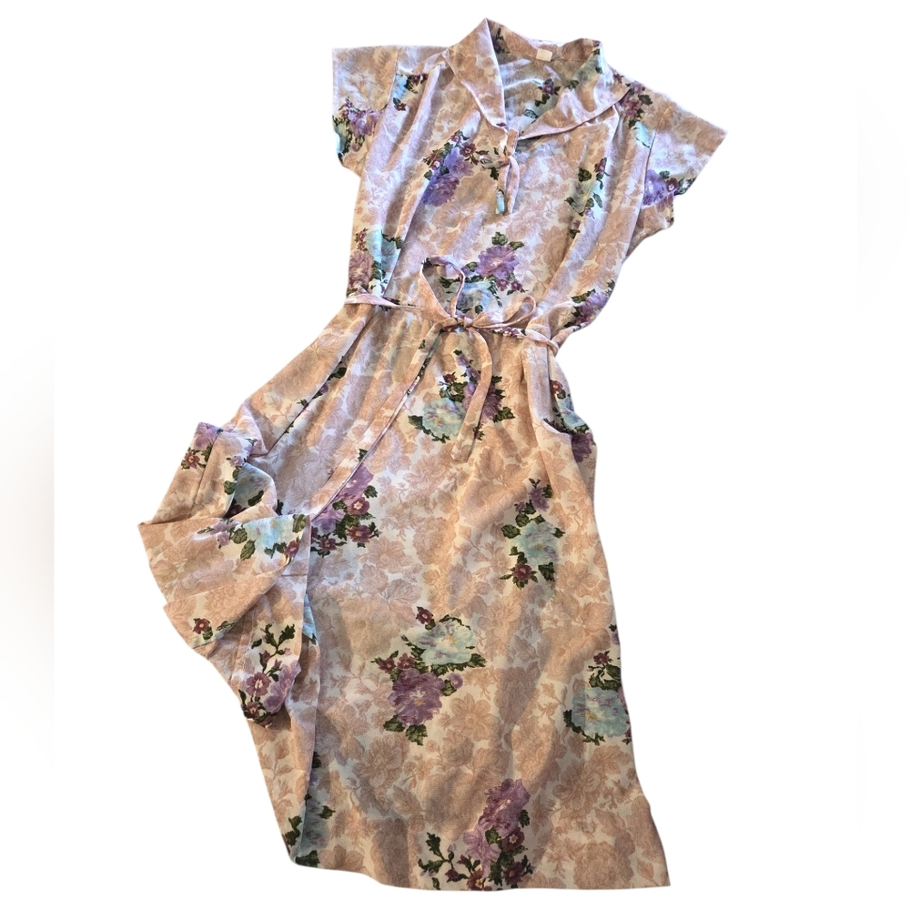 Vintage Floral Print Mini Dress